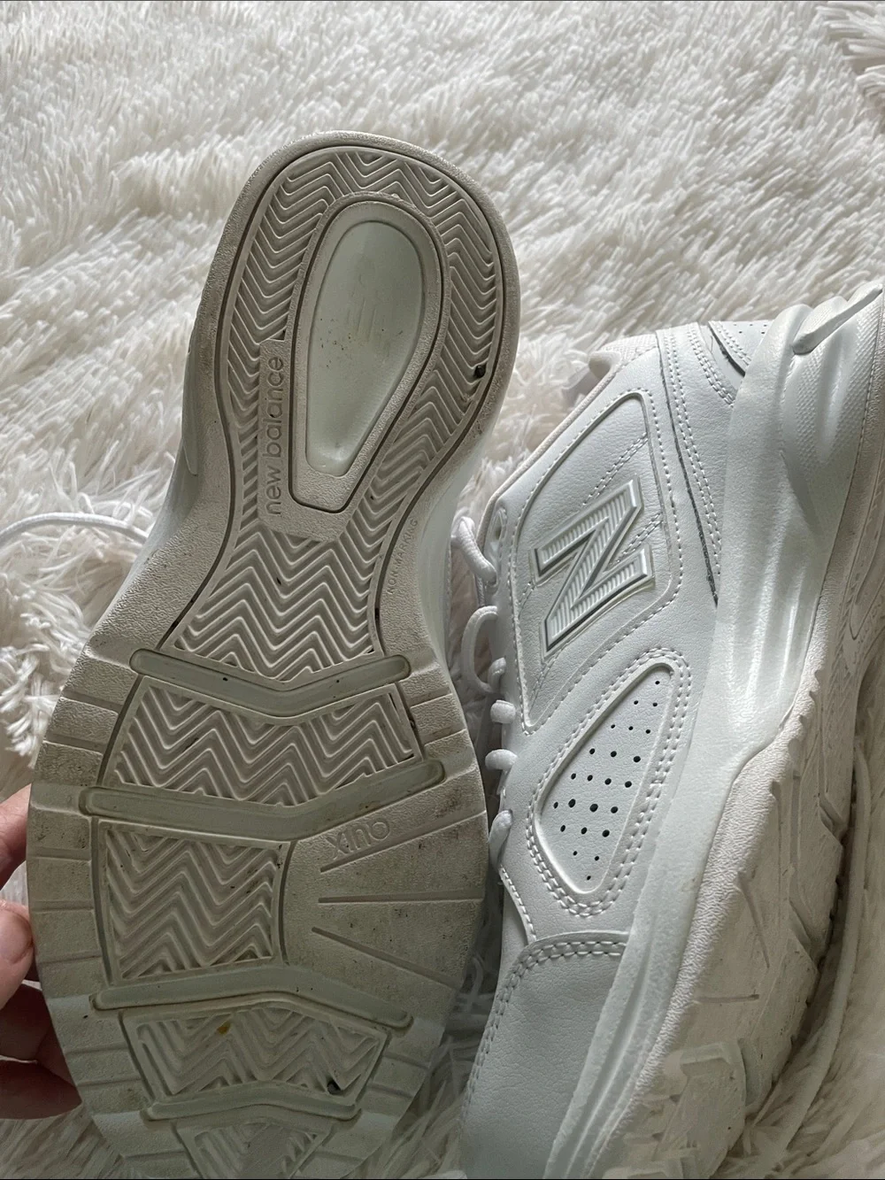 New Balance White Leather ABZORB 623 Lace-Up Sneakers